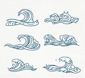 矢量浪花祥云