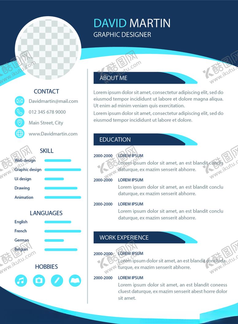 编号：40180609161326024609【酷图网】源文件下载-简历