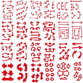 多样红色箭头图标集合