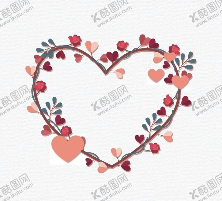 编号：12688710071423268476【酷图网】源文件下载-桃心花环