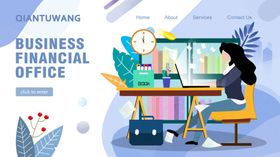 扁平化科技办公插画