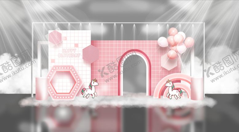 编号：46443309230102062748【酷图网】源文件下载-粉色宝宝生日宴展板