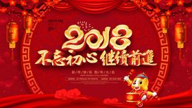 创意2018年会背景展板