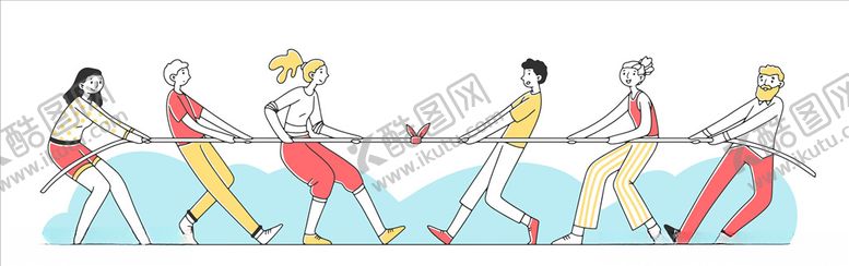 编号：20939807030224533431【酷图网】源文件下载-卡通拔河比赛
