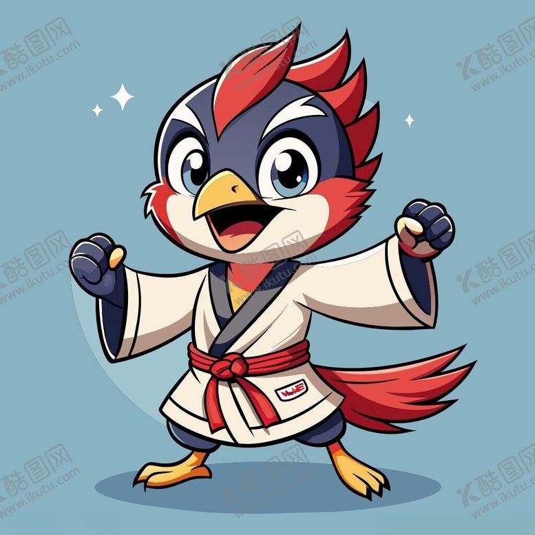 编号：34103002260746592466【酷图网】源文件下载-穿白色战斗服的拟人啄木鸟