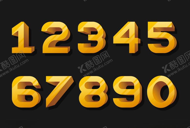 金色立体数字584
