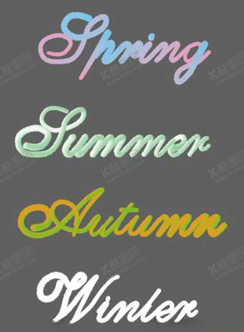 编号：47050409121110125702【酷图网】源文件下载-春夏秋冬毛茸茸字体