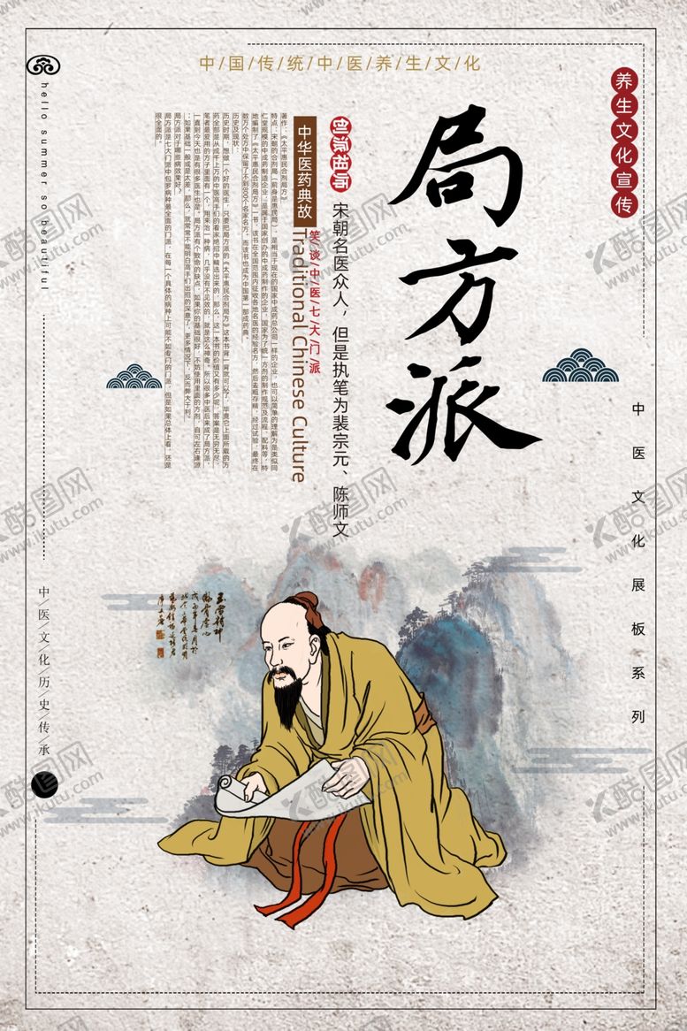 编号：83360507121411585392【酷图网】源文件下载-中国风四大名医中医文化展板