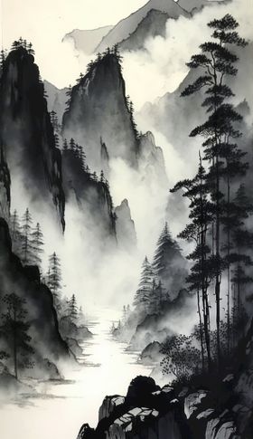 水墨山水画