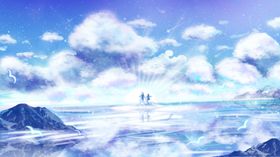 治愈系-天空云彩透气感插画