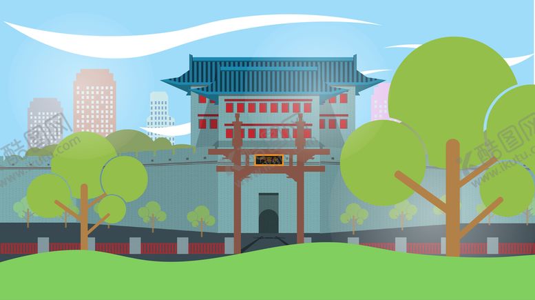 编号：07384209231503530931【酷图网】源文件下载-城市地标建筑插画手绘