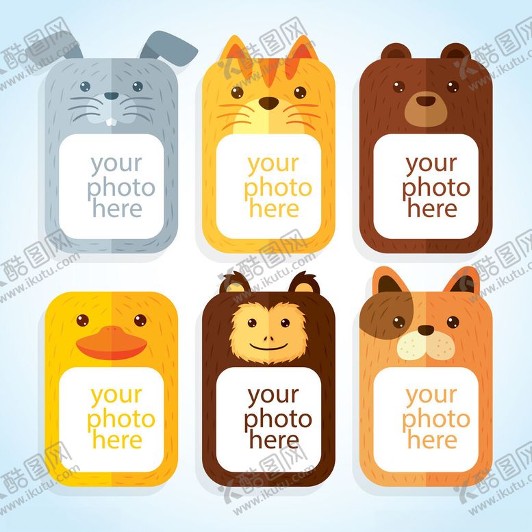 编号：18293211012315161155【酷图网】源文件下载-可爱动物相框留住美好瞬间