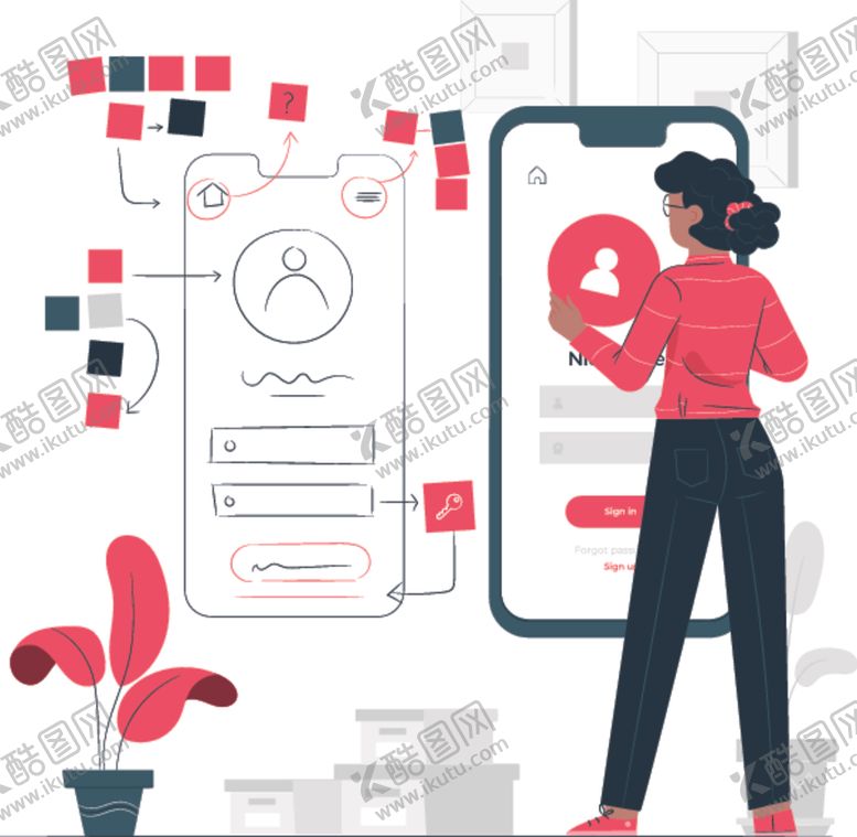 编号：13628706280906175487【酷图网】源文件下载-手机APP设计师矢量插画