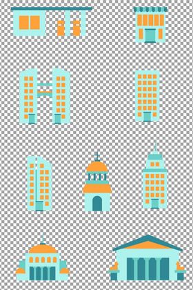 扁平建筑插画