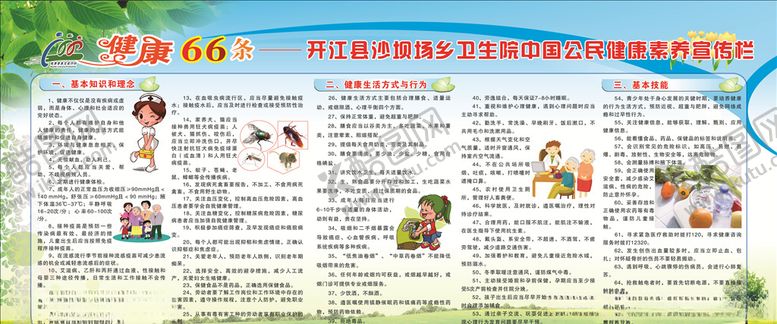 编号：14506610300248408733【酷图网】源文件下载-健康素养66条