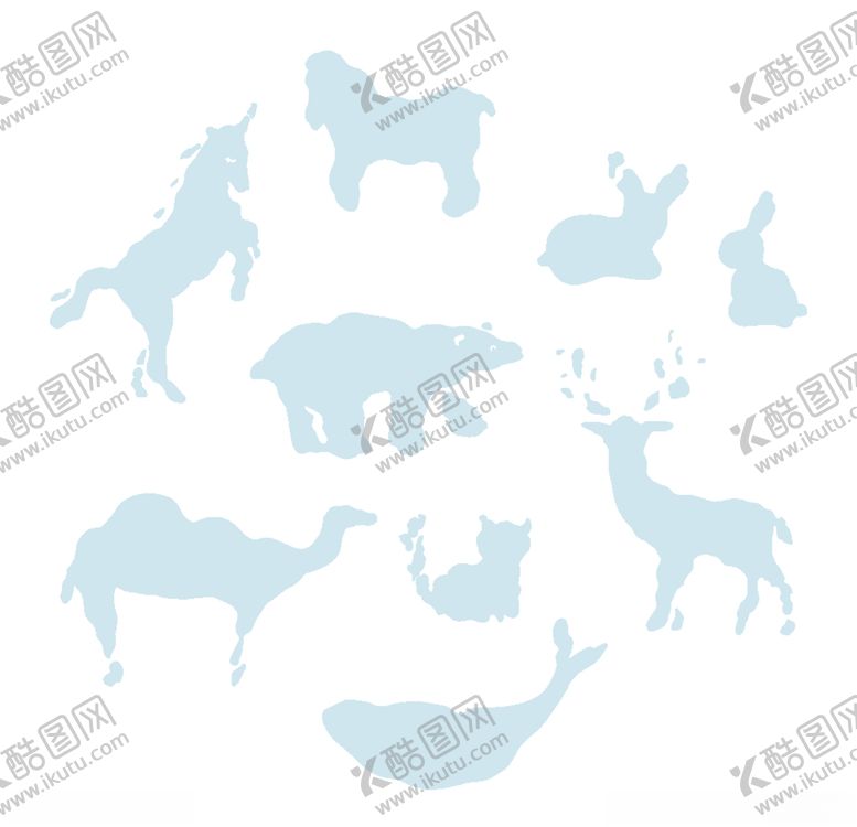 编号：38600010070237145030【酷图网】源文件下载-小清新简约动物剪影