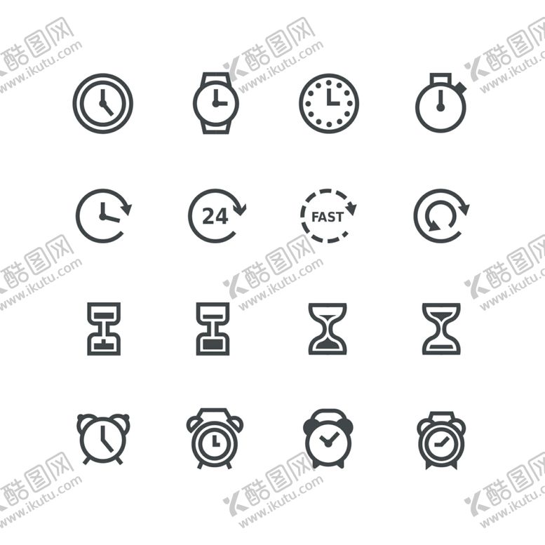 编号：59818409221817432543【酷图网】源文件下载-简约时间效率icon图标设计