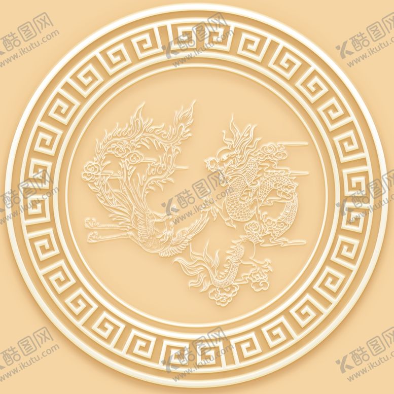 编号：58285007140257539630【酷图网】源文件下载-吊顶天花玉雕龙凤呈祥