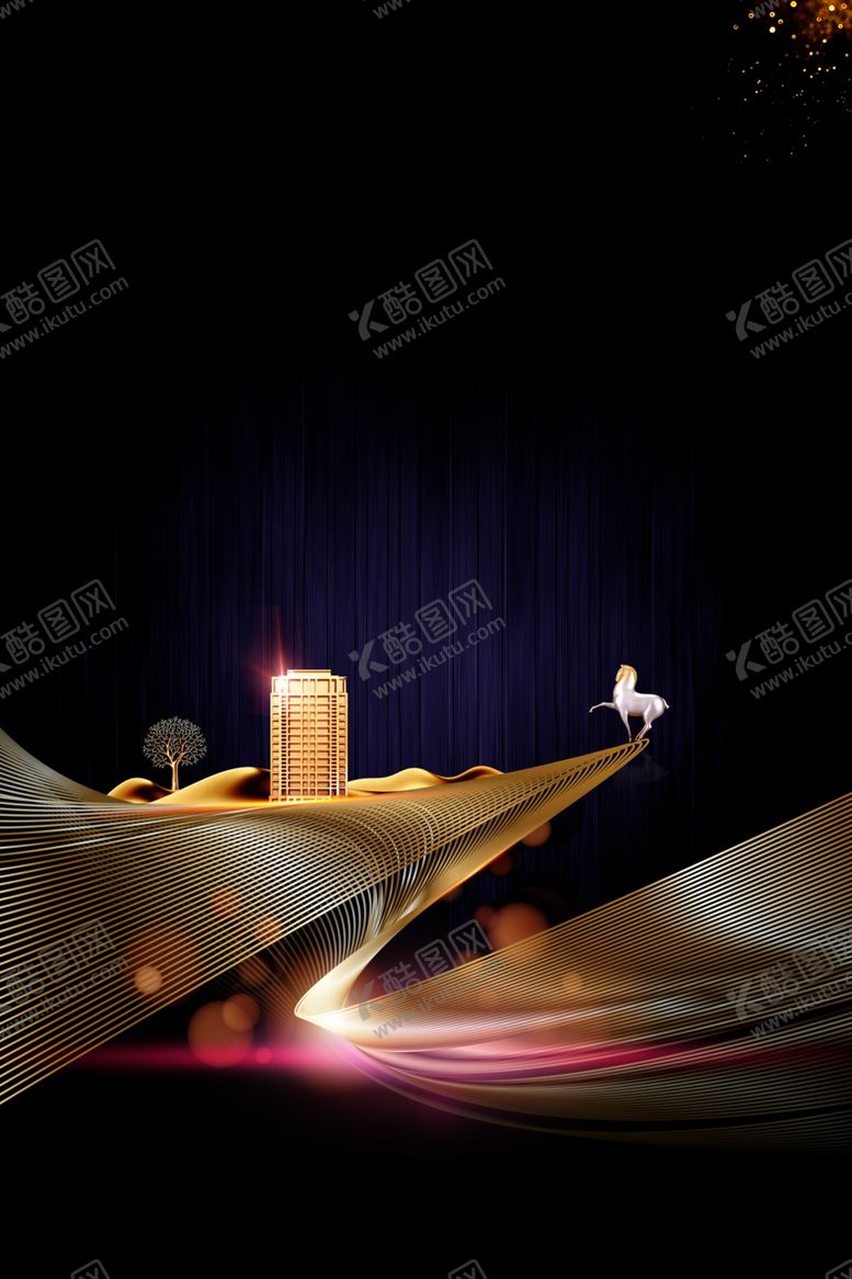编号：43365405182057044830【酷图网】源文件下载-黑金海报背景