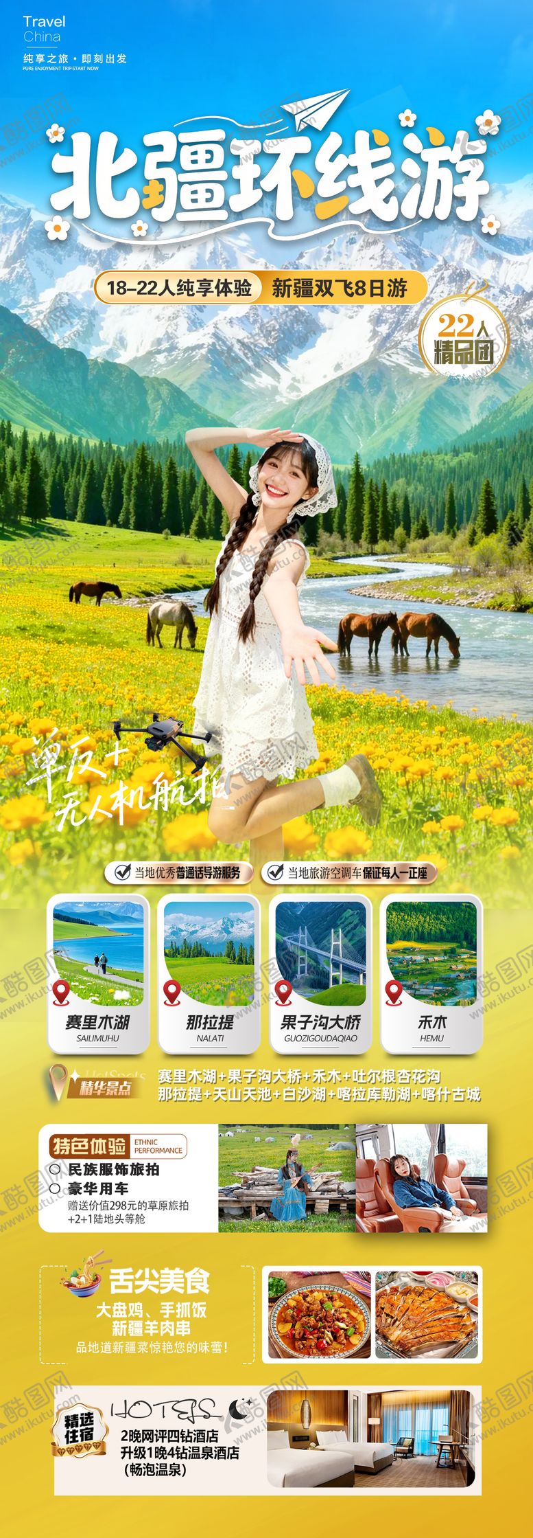 编号：20670303251943583372【酷图网】源文件下载-新疆北疆环线游旅游海报