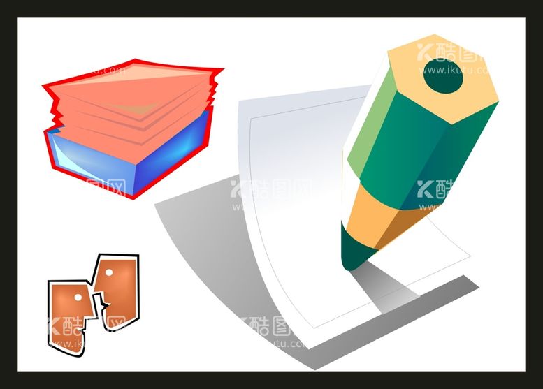 编号：37779412271543402727【酷图网】源文件下载-手绘办公用品 