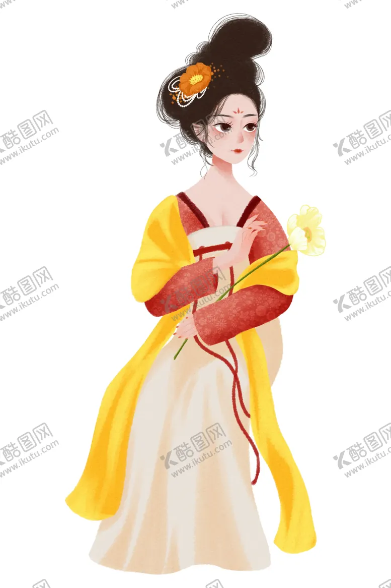 编号：88784201270311267236【酷图网】源文件下载-仕女图古典簪花