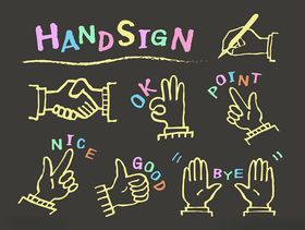 手绘手势符号集合