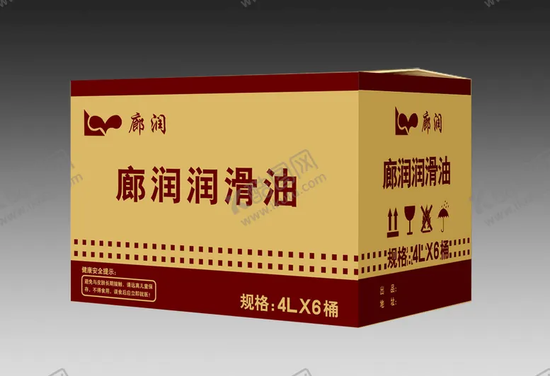 编号：58206709180900371950【酷图网】源文件下载-润滑油纸箱展开图