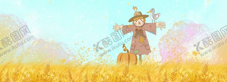 编号：21385506292217196441【酷图网】源文件下载-稻草人小麦