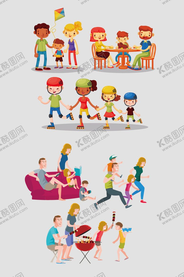 编号：92203511011233401812【酷图网】源文件下载-矢量卡通一家人