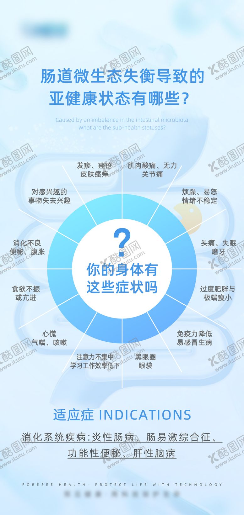 编号：81667306152342338286【酷图网】源文件下载-肠道微生态菌群海报