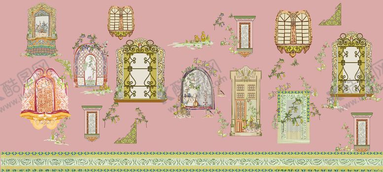 编号：12327011201208461784【酷图网】源文件下载-复古定位花大牌