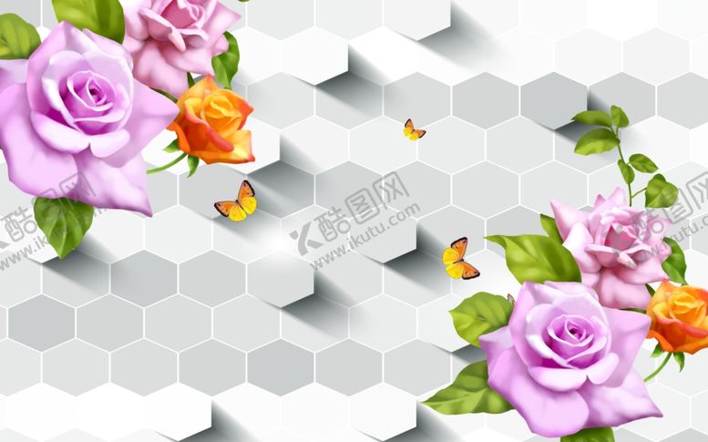 编号：65104606290007211260【酷图网】源文件下载-花卉背景墙