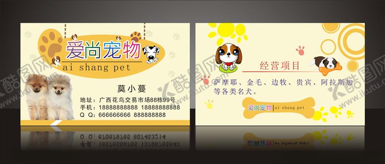编号：16377709111800061084【酷图网】源文件下载-宠物名片