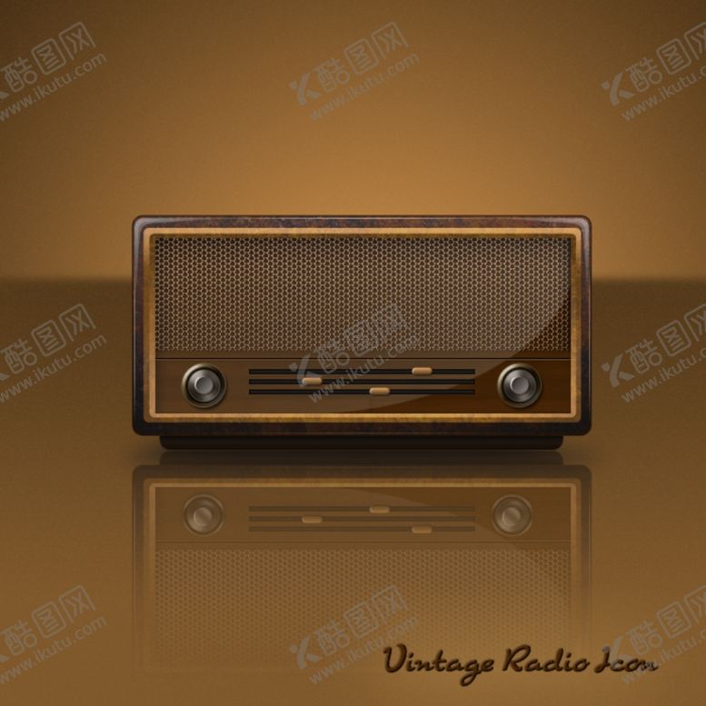 编号：95641909200552447418【酷图网】源文件下载-仿古收音机PSD素材