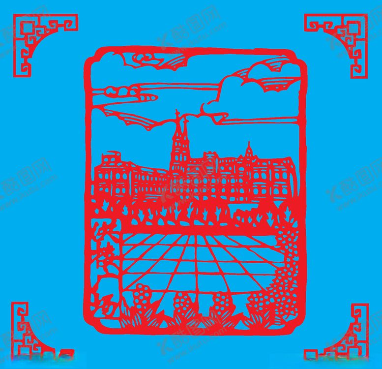 编号：52541809211641066490【酷图网】源文件下载-洪楼广场剪纸