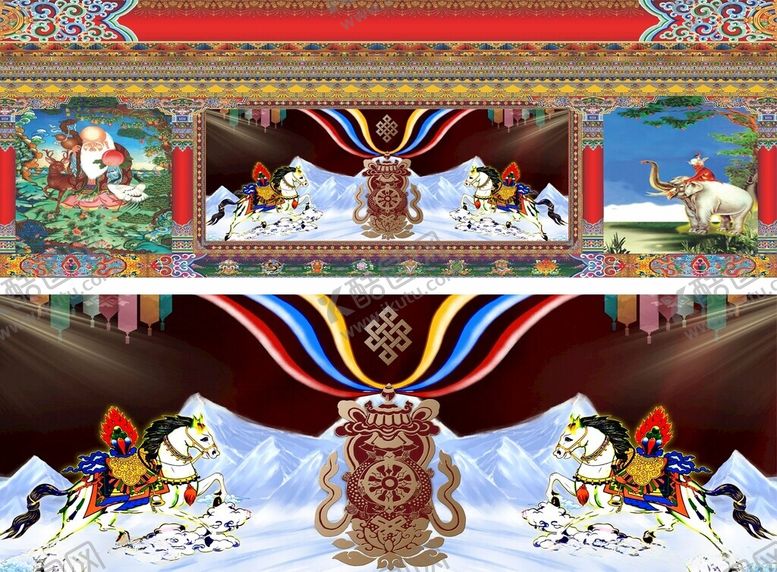 编号：88162201251754153337【酷图网】源文件下载-藏式背景婚礼背景民族婚礼