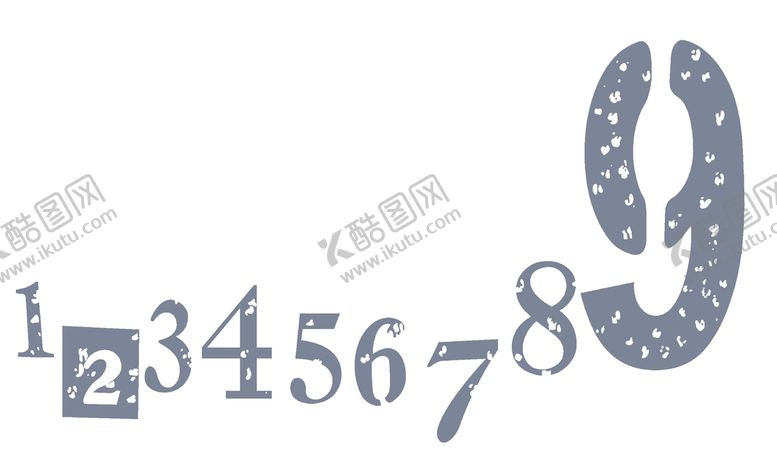 编号：54312709121920177840【酷图网】源文件下载-烂点数字胶印传统印花