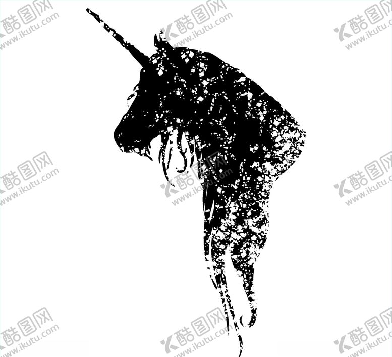 编号：40733105070929258089【酷图网】源文件下载-独角兽剪影独角兽马梦幻独
