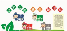 垃圾分类文化墙展板社区环保标语