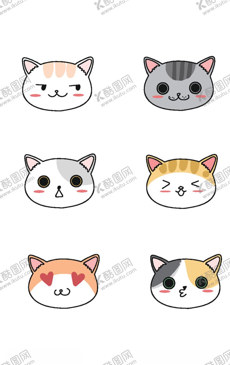 编号：18274809292004329084【酷图网】源文件下载-卡通可爱动物猫咪头像