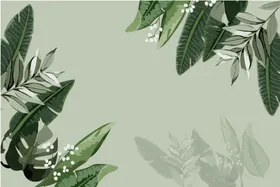 树叶子手绘卡通