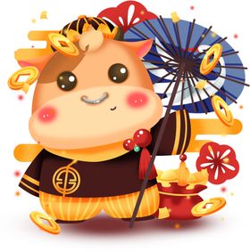卡通牛年