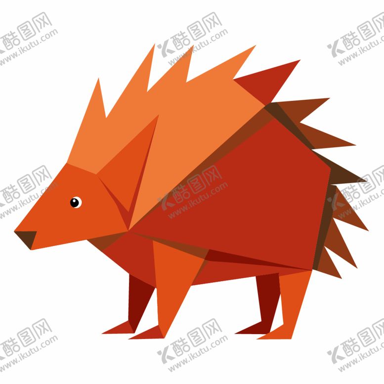 编号：34074802261112381734【酷图网】源文件下载-折纸设计的刺猬鼠