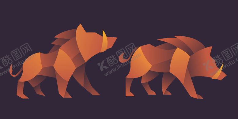 编号：69288607140510515003【酷图网】源文件下载-抽象动物插画