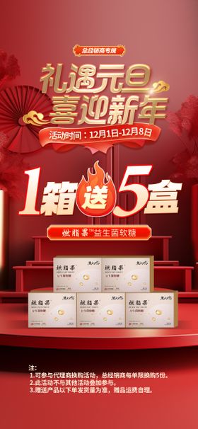 礼遇元旦喜迎新年健康产品赠送活动海报