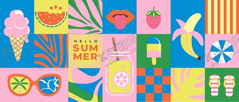 编号：18651611020521549105【酷图网】源文件下载-夏日图案