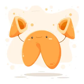 幸运饼干小吃甜点卡通插图脆