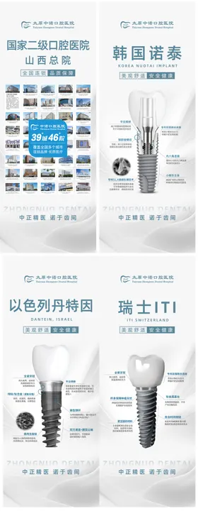 口腔医院各类种植体系列海报