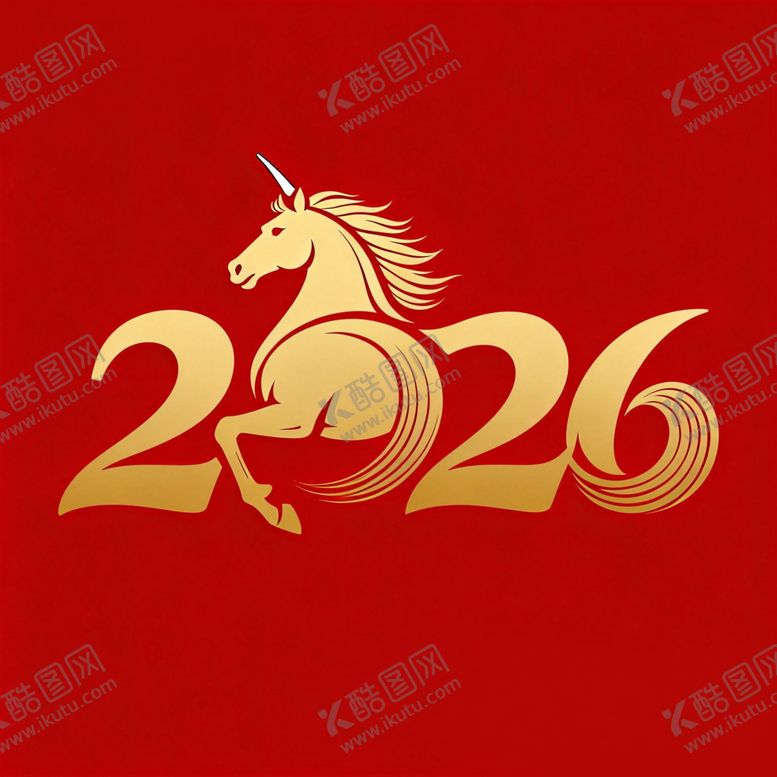 编号：99663204020135508703【酷图网】源文件下载-2026年马年主题金色图案